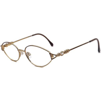 Cazal Women's Eyeglasses Gold/Brown Rhinestones Oval Metal Frame 53[]18 130
