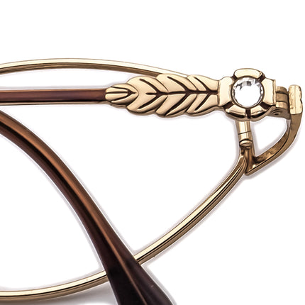Cazal Women's Eyeglasses Gold/Brown Rhinestones Oval Metal Frame 53[]18 130