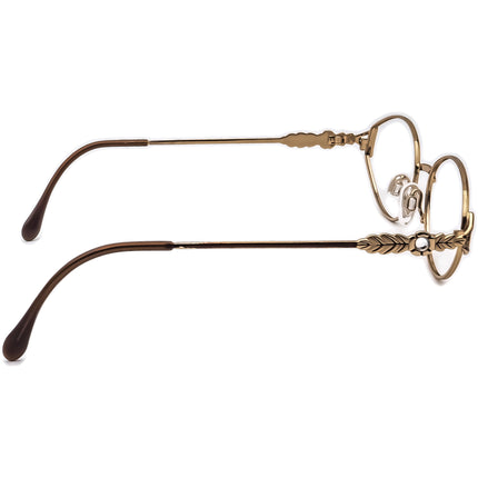 Cazal Women's Eyeglasses Gold/Brown Rhinestones Oval Metal Frame 53[]18 130