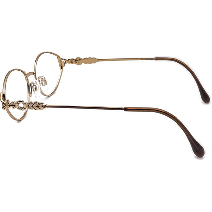 Cazal Women's Eyeglasses Gold/Brown Rhinestones Oval Metal Frame 53[]18 130
