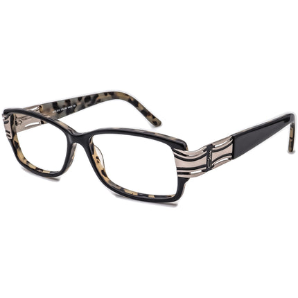 Cazal Eyeglasses MOD. 3013 COL.002 Black/Silver on Light Tortoise Rectangular Frame Germany 54[]14 135