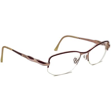 Cazal Women's Eyeglasses MOD. 4121 COL.775 Red&Silver Half Rim Metal Frame Germany 50[]17 125