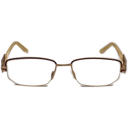 Cazal Eyeglasses MOD. 4136 COL.860 Brown/Gold/Beige Marble Half Rim Frame Germany 53[]17 130