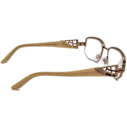 Cazal Eyeglasses MOD. 4136 COL.860 Brown/Gold/Beige Marble Half Rim Frame Germany 53[]17 130