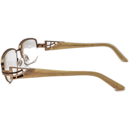 Cazal Eyeglasses MOD. 4136 COL.860 Brown/Gold/Beige Marble Half Rim Frame Germany 53[]17 130