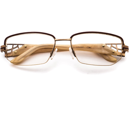 Cazal Eyeglasses MOD. 4136 COL.860 Brown/Gold/Beige Marble Half Rim Frame Germany 53[]17 130