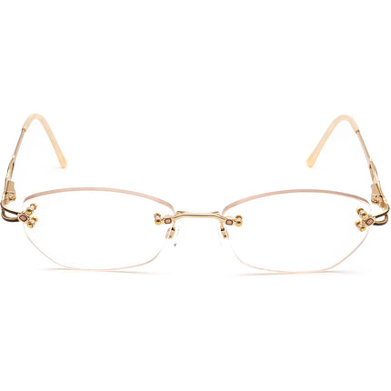 Cazal Women's Eyeglasses MOD. 475 COL. 467 Gold/Brown Rimless Metal Frame Germany 53[]16 135