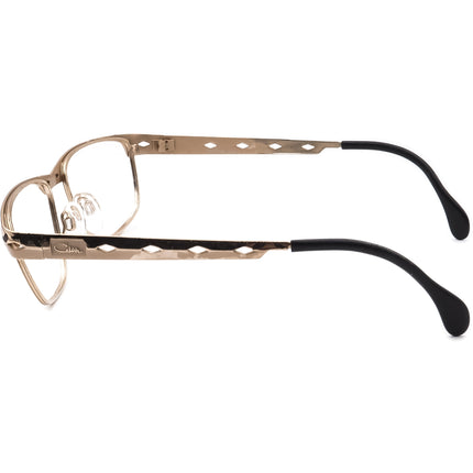 Cazal Women's Eyeglasses MOD 985 Col. 728 Gold with Black B-Shape Metal Frame 54[]19 135