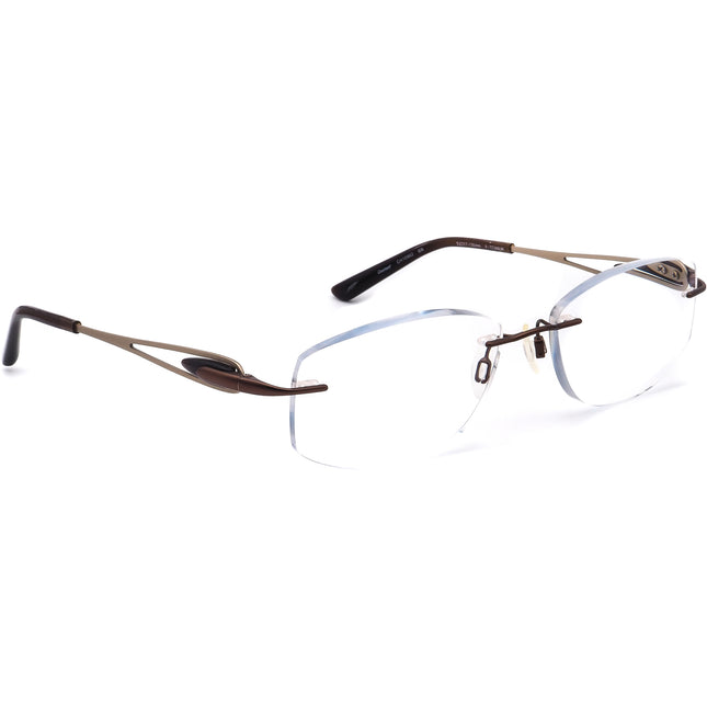 Charmant Eyeglasses CH10962 BR Titanium Brown Rimless Frame 53[]17 135
