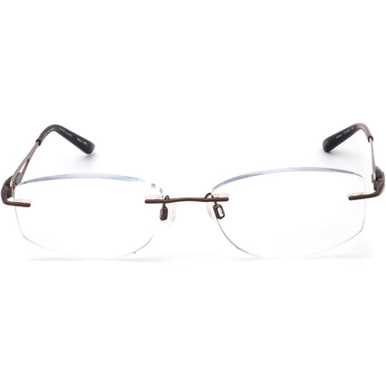 Charmant Eyeglasses CH10962 BR Titanium Brown Rimless Frame 53[]17 135