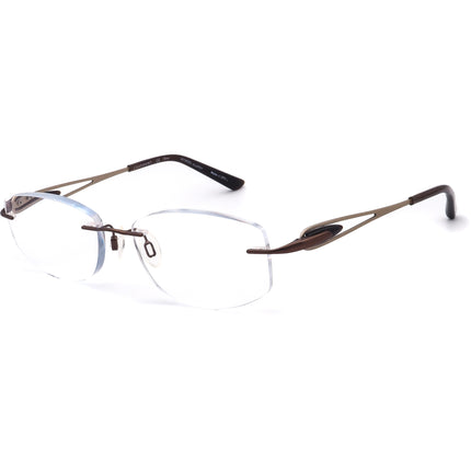 Charmant Eyeglasses CH10962 BR Titanium Brown Rimless Frame 53[]17 135