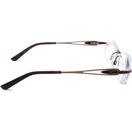 Charmant Eyeglasses CH10962 BR Titanium Brown Rimless Frame 53[]17 135