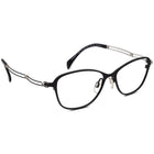 Charmant Women's Eyeglasses XL2093 BK Lineart Titan Black Rhinestones B-Shape Frame Japan 52[]15 135
