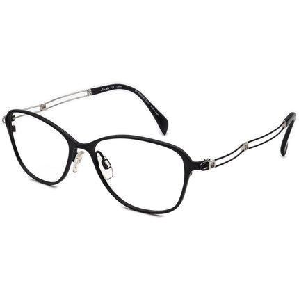 Charmant Women's Eyeglasses XL2093 BK Lineart Titan Black Rhinestones B-Shape Frame Japan 52[]15 135