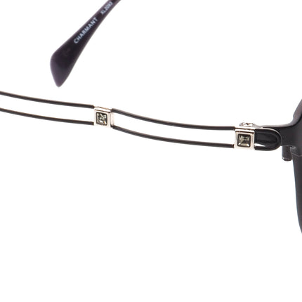 Charmant Women's Eyeglasses XL2093 BK Lineart Titan Black Rhinestones B-Shape Frame Japan 52[]15 135