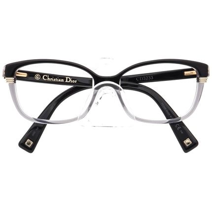 Christian Dior Women's Eyeglasses CD3233 GNS Gloss Black/Crystal Gray Square Frame Italy 52[]15 140