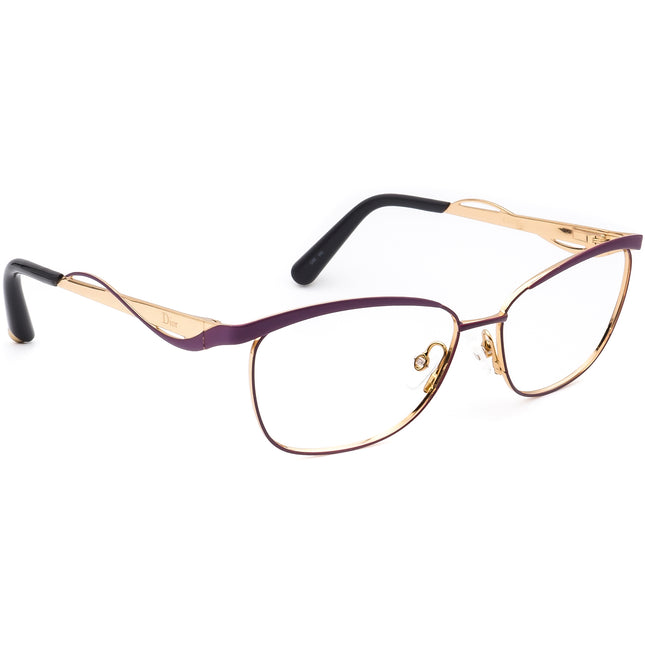 Christian Dior Women's Eyeglasses CD3783 Purple/Gold Browline Metal Frame Italy 55[]14 140