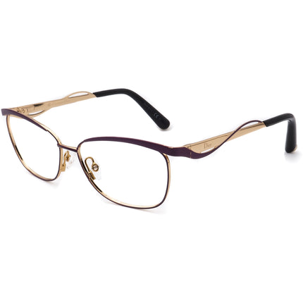 Christian Dior Women's Eyeglasses CD3783 Purple/Gold Browline Metal Frame Italy 55[]14 140