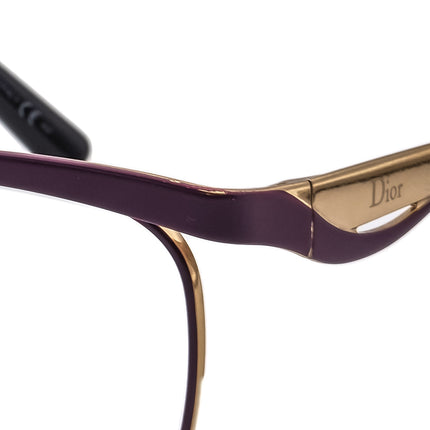 Christian Dior Women's Eyeglasses CD3783 Purple/Gold Browline Metal Frame Italy 55[]14 140