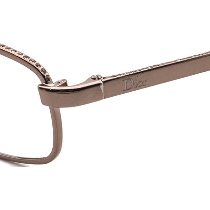 Christian Dior Women's Eyeglasses CD 3651/Strass VC7 Gold Rhinestones Rectangular Metal Frame Italy 52[]17 135