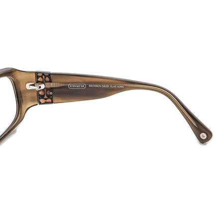 Coach Men's Sunglasses Bronwen (S829) Olive Horn Rectangular 54 mm