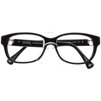 Coach Women's Eyeglasses HC 6038 (Amara) 5002 Black Rhinestones B-Shape Frame 53[]14 135
