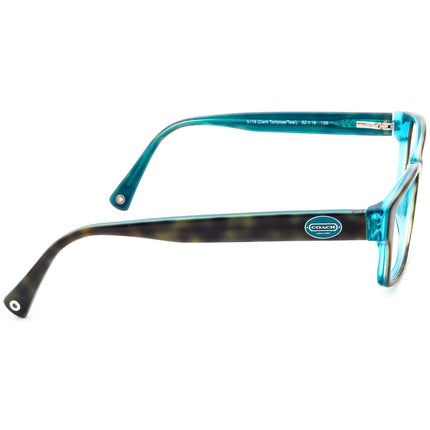 Coach Women's HC 6040 (Brooklyn) 5116 Dark Tortoise/Teal Rectangular Frame 52[]16 135