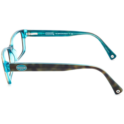 Coach Women's HC 6040 (Brooklyn) 5116 Dark Tortoise/Teal Rectangular Frame 52[]16 135