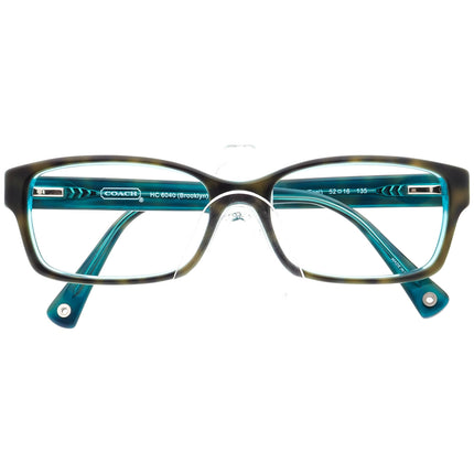 Coach Women's HC 6040 (Brooklyn) 5116 Dark Tortoise/Teal Rectangular Frame 52[]16 135