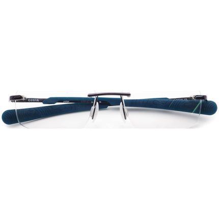 Costa Del Mar Eyeglasses SMT 100 175 Shiny Blue Rimless Metal Frame Japan 53[]16 140