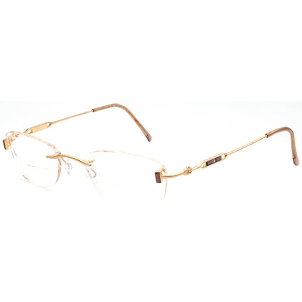 Daniel Swarovski Women's Eyeglasses S117 20 6051 23 KT GP Gold Rhinestones Rimless Metal Frame Austria 48[]20 130