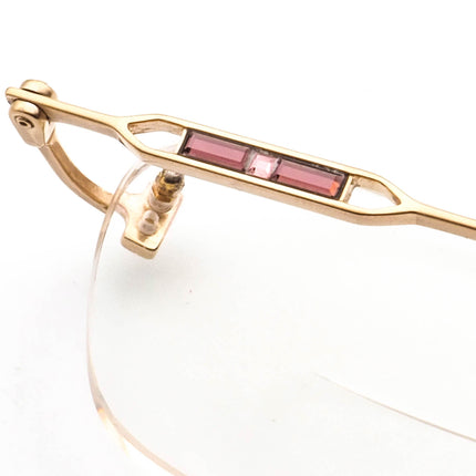 Daniel Swarovski Women's Eyeglasses S117 20 6051 23 KT GP Gold Rhinestones Rimless Metal Frame Austria 48[]20 130
