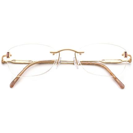 Daniel Swarovski Women's Eyeglasses S117 20 6051 23 KT GP Gold Rhinestones Rimless Metal Frame Austria 48[]20 130