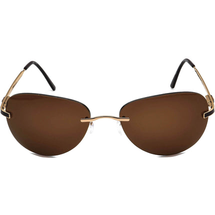 Daniel Swarovski Women's Rx Sunglasses FRAME ONLY S629 20 6052 Titanium Gold/Brown with Rhinestones Rimless Austria 59 mm