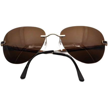 Daniel Swarovski Women's Rx Sunglasses FRAME ONLY S629 20 6052 Titanium Gold/Brown with Rhinestones Rimless Austria 59 mm