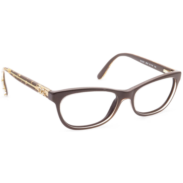 Dolce & Gabbana Women's Eyeglasses DG 3221 2918 Crystal on Brown/Gold Semi Cat Eye Frame 51[]16 140