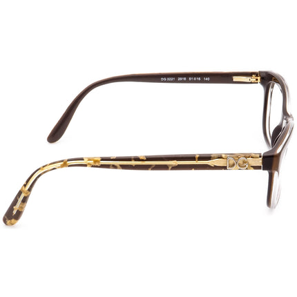 Dolce & Gabbana Women's Eyeglasses DG 3221 2918 Crystal on Brown/Gold Semi Cat Eye Frame 51[]16 140