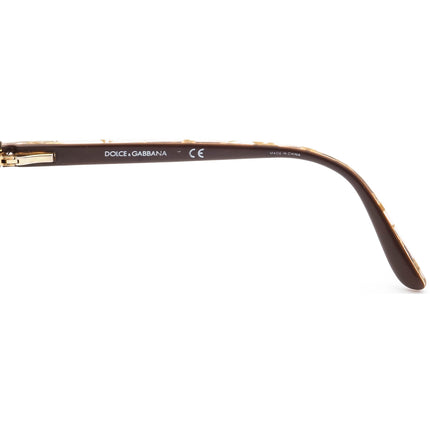 Dolce & Gabbana Women's Eyeglasses DG 3221 2918 Crystal on Brown/Gold Semi Cat Eye Frame 51[]16 140