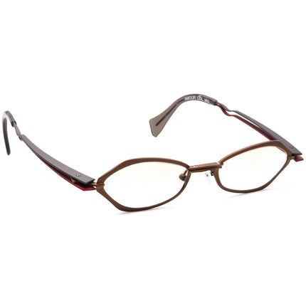 Face A Face Women's Eyeglasses Amour COL 963 Matte Brown/Gunmetal & Burgundy Modified Oval Metal Frame France 49[]18 140