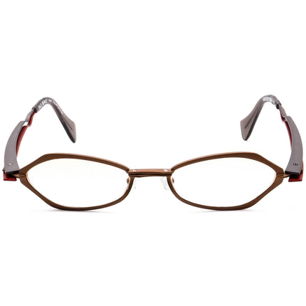 Face A Face Women's Eyeglasses Amour COL 963 Matte Brown/Gunmetal & Burgundy Modified Oval Metal Frame France 49[]18 140