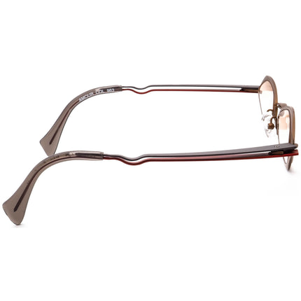 Face A Face Women's Eyeglasses Amour COL 963 Matte Brown/Gunmetal & Burgundy Modified Oval Metal Frame France 49[]18 140