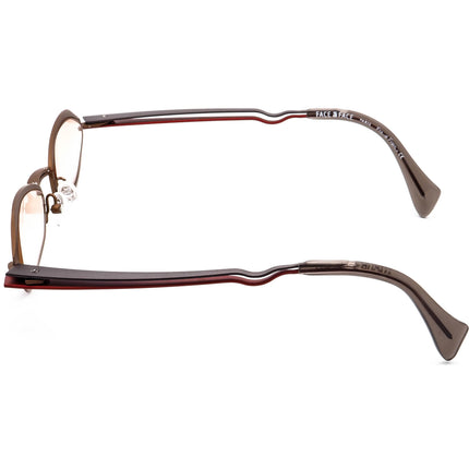 Face A Face Women's Eyeglasses Amour COL 963 Matte Brown/Gunmetal & Burgundy Modified Oval Metal Frame France 49[]18 140