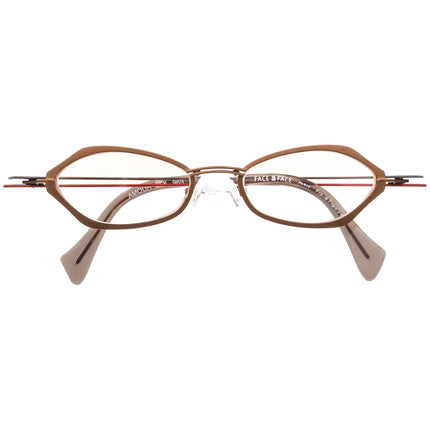 Face A Face Women's Eyeglasses Amour COL 963 Matte Brown/Gunmetal & Burgundy Modified Oval Metal Frame France 49[]18 140