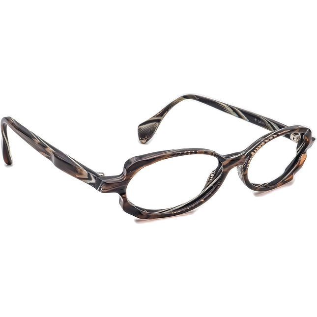 Face A Face Women's Eyeglasses COL 094 Brown Horn on Gray Horn Oval Frame France 52[]16 135