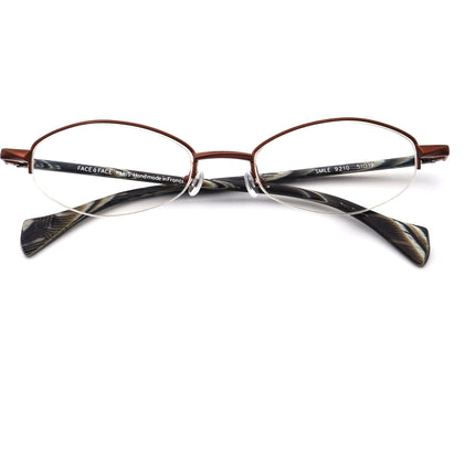 Face A Face Eyeglasses Smile 9210 Brown/Gray Horn Half Rim Frame France 51[]19 145
