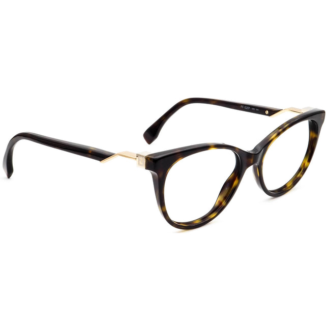 Fendi Women's Eyeglasses FF 0201 086 Dark Tortoise B-Shape Frame Italy 52[]17 140