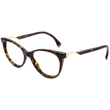 Fendi Women's Eyeglasses FF 0201 086 Dark Tortoise B-Shape Frame Italy 52[]17 140