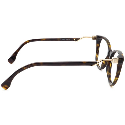 Fendi Women's Eyeglasses FF 0201 086 Dark Tortoise B-Shape Frame Italy 52[]17 140