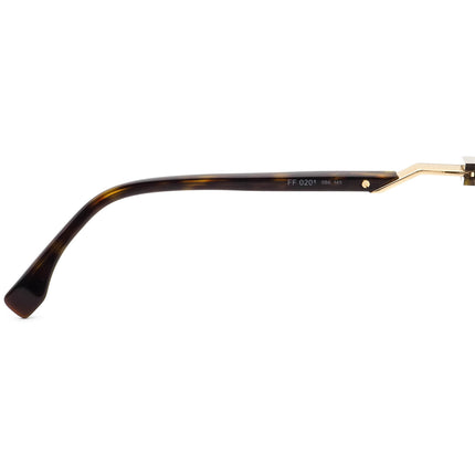 Fendi Women's Eyeglasses FF 0201 086 Dark Tortoise B-Shape Frame Italy 52[]17 140