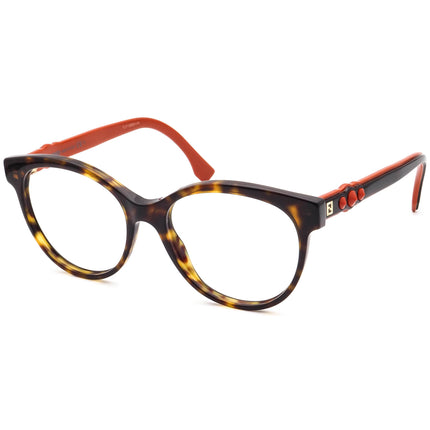 Fendi Women's Eyeglasses FF 0275 086 Dark Tortoise Round Frame Italy 52[]17 145